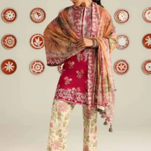 3 Piece - Digital Printed Embroidered Suit - 42601916