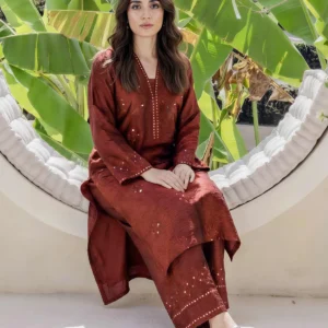 2 Piece Silk Suit- Embroidered (Pret)